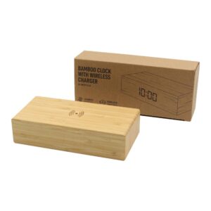 Bamboo Wireless Charger with Clock - Image 5