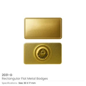 Rectangular Flat Metal Badges with Magnet Attachment - Image 6