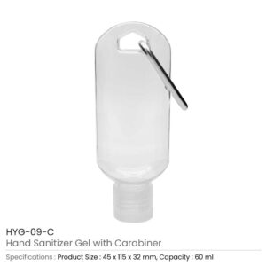 Hand Sanitizer Gel with Carabiner Clip - Image 3
