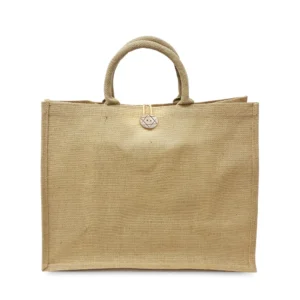 Reusable Jute Shopping Bags with Button Closure - Image 5