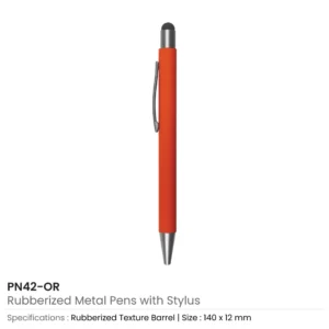 Rubberized Stylus Metal Pens - Image 6