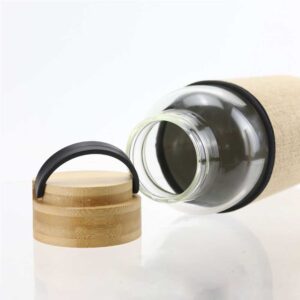 Glass Bottles with Bamboo Lid and Eco Sleeve - Image 6