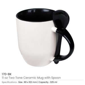 Ceramic Mugs with Spoon - Image 9