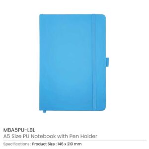 A5 PU Notebooks with Pen Holder - Image 15