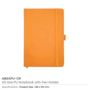 A5 PU Notebooks with Pen Holder - Image 13