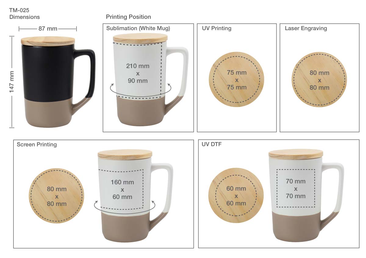 Mugs TM-025 Printing Details Mugs TM-025 Printing Details