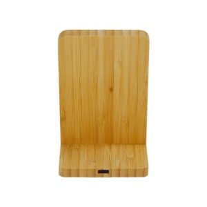 Bamboo Fast Wireless Charger Stand 15W with LED Logo - Image 5