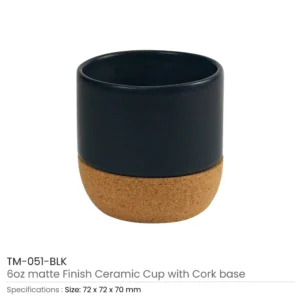 Ceramic Cup with Cork Base 6 oz Matte Finish Ramadan Gifts - Image 4