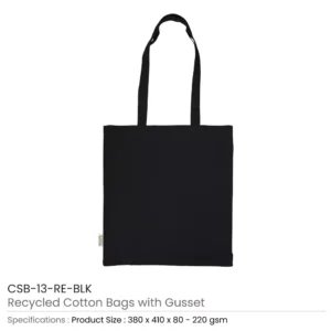 Recycled Cotton Tote Bags with Gusset 220 GSM - Image 5