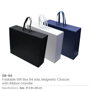 Foldable Gift Box with Magnetic Closure & Ribbon Handle - Image 4