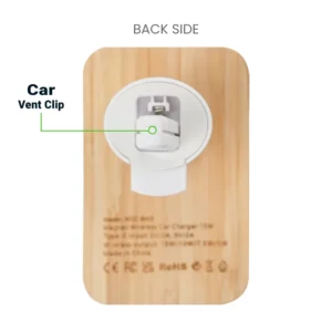 Bamboo Wireless Car Charger 15W Fast Charging & Type C - Image 6