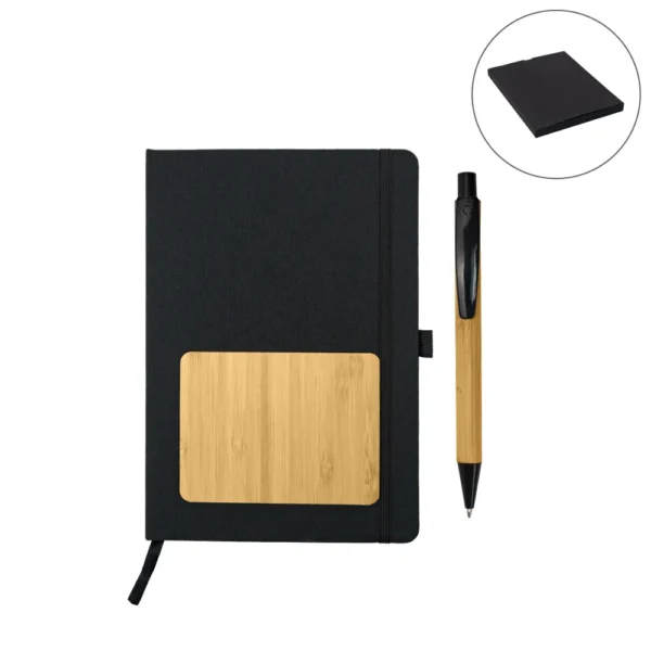 rPET-and-Bamboo-Notebook-with-Pen-Gift-sets-GS-704-BLK-Blank
