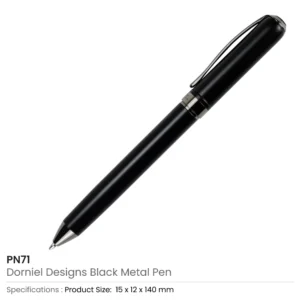 Dorniel Designs Metal Pens Matte Black Twist Action Blue Ink - Image 5