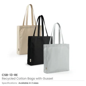 Recycled Cotton Tote Bags with Gusset 220 GSM - Image 3