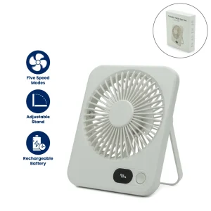 Rechargeable Table-Top Fan with Rotating Desk Stand, Compact & Portable, Type-C - Image 1