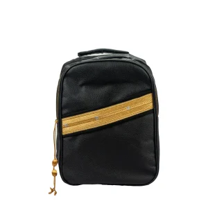 Backpack in PU Leather with Arabic Traditional Gold Bisht Design - Image 7