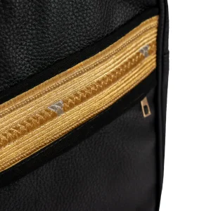 Crossbody Bag in PU Leather with Arabic Traditional Gold Bisht Design - Image 7